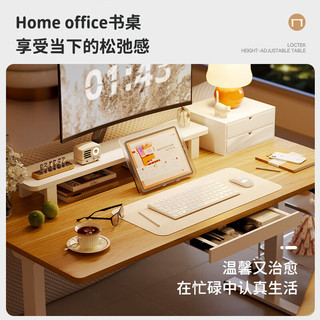 乐歌双电机升降桌台式电脑桌办公桌学习桌家用书桌子E5X/1.6雅白