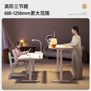 乐歌双电机升降桌台式电脑桌办公桌学习桌家用书桌子E5X/1.6雅白