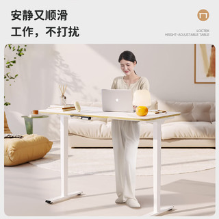乐歌双电机升降桌台式电脑桌办公桌学习桌家用书桌子E5X/1.6雅白