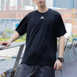 adidas 阿迪达斯 夏季男装上衣圆领短袖舒适透气休闲户外健身跑步日常户外运动T恤