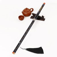 名森（Minsine）苦竹精制笛子竹笛 单插黄铜黑线圈初学横笛民族吹奏乐器 D45白铜黑色/培训教学 D调（长音练气/音色婉约）