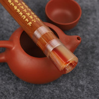 名森（Minsine）苦竹精制笛子竹笛 单插黄铜黑线圈初学横笛民族吹奏乐器 D45原木色/培训教学 D调（长音练气/音色婉约）