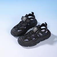 童天 24年夏款男女童拼接网面户外运动风魔术贴沙滩鞋凉鞋