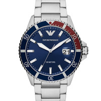 安普里奥·阿玛尼(Emporio Armani)手表男士 经典水鬼系列钢带石英表 AR11339