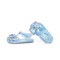 斯纳菲女童果冻鞋包头凉鞋2025年夏季爱莎闪亮公主宝宝水晶鞋 冰雪爱莎蓝 27码