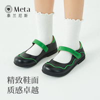 泰兰尼斯meta女童皮鞋儿童公主小皮鞋春秋季新款小童方头单鞋子