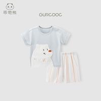 儿童休闲套装夏季薄款宝宝短袖短裤纯棉两件套婴幼外出衣服裤子