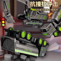 卡威合金工程车套装挖掘机搅拌车玩具车男孩吊车铲车3-6岁儿童节礼物 工程车礼盒7车-送地图+人偶