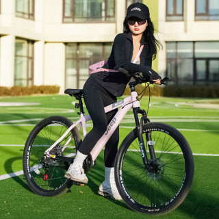 吉普 自行车山地车女款成人可锁死变速碟刹男运动通勤车-RC750 RC750-樱花粉 26寸
