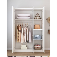 米囹衣柜现代简约家用卧室出租房用挂衣柜子经济型简易组装衣橱柜家具 【黑胡桃】高160*宽80*深40 2门 2门 x 组装