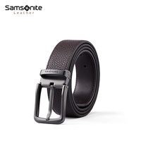 新秀丽（Samsonite）男士针扣皮带 休闲商务真皮腰带荔枝纹理NQ1 棕色