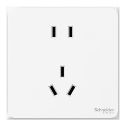 施耐德电气 Schneider Electric 施耐德开关插座面板86型墙面10A斜五孔插座面板 皓呈E系列白色 正五孔（十只装）
