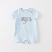 女宝宝连体衣婴儿夏装爬服哈衣男新生儿短袖衣服
