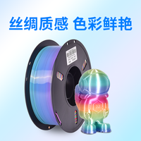 兰博 3D打印耗材 PLA丝绸渐变彩虹色耗材 PLA双色耗材 三色 马卡龙糖果色混色耗材 丝绸渐变混色耗材 1kg