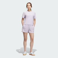 adidas运动短裤女装夏季阿迪达斯三叶草 浅紫     S