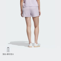 adidas运动短裤女装夏季阿迪达斯三叶草 浅紫 L