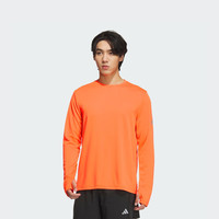 adidas简约舒适跑步运动圆领长袖T恤男女春季阿迪达斯官方