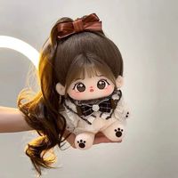脘铼可爱小晕棉花娃娃20cm毛绒公仔女娃可换装玩偶衣服闺蜜 娃娃+暗夜玫瑰衣服+马尾 小晕 20cm 有骨架(已装好)