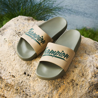 Champion冠军凉拖鞋25夏季休闲一字拖鞋复古潮流外穿拖鞋 紫色 35