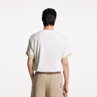 杰克·琼斯（JACK&JONES）男装25年短袖T恤男士夏季纯棉圆领潮流休闲满印宽松半袖高级感 A06本白色 2XL