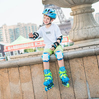 乐秀(ROADSHOW)滑轮鞋儿童溜冰鞋男女旱冰鞋滑冰鞋套装大小可调RX1S直排轮 玫红蓝原厂护具套装 M 中码(32-35适合4-7岁)