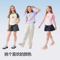 吸湿速干凉感抑菌儿童短袖T恤女童夏装2025童装印花上衣