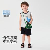 吸湿速干凉爽童装男童短袖套装宝宝T恤儿童两件套2025夏