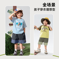 汪汪队男童短裤夏季2025男宝宝五分运动裤男孩工装裤夏款裤子 军绿