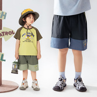 汪汪队男童短裤夏季2025男宝宝五分运动裤男孩工装裤夏款裤子 军绿