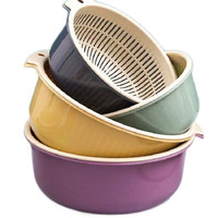 铁群岛 CVCV 铁群岛6件套双层沥水篮 小号+中号+大号（3个6件套）-颜色混搭