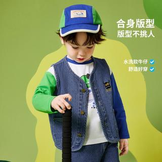 男童马甲春装小童卡通字母印花儿童马甲外套背心上衣