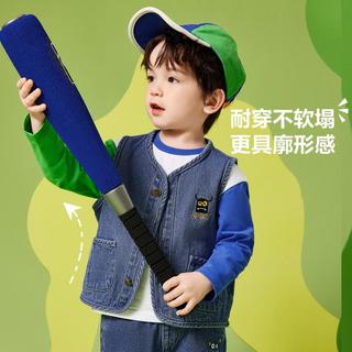 男童马甲春装小童卡通字母印花儿童马甲外套背心上衣