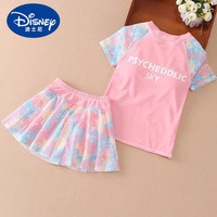 迪士尼儿童泳衣2025年女童分体游泳衣女孩可爱宝宝小童温泉泳装 蓝色泳衣(泳裙有打底) 140 10-11岁  50-60斤