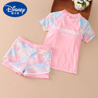 迪士尼儿童泳衣2025年女童分体游泳衣女孩可爱宝宝小童温泉泳装 蓝色泳衣(泳裙有打底) 110 3-4岁  25-30斤