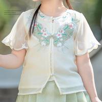 嘟嘟家 DUDUJIA【新中式国风】女童马面裙套装夏季女宝汉服重工儿童裙子两件套潮