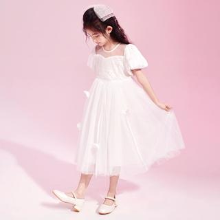 【手工珠片亮钻 晚礼服】女童连衣裙薄款春夏网纱甜美公主裙