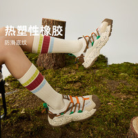 探路者儿童 TOREAD kids 男女童轻便运动鞋儿童透气耐磨春夏登山徒步鞋QFAABN85800 米白米色 37