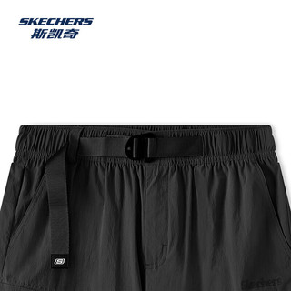 斯凯奇（Skechers）2025年春季女宽松短裤夏季新款梭织面料舒适透气休闲运动裤 碳黑/0018 M
