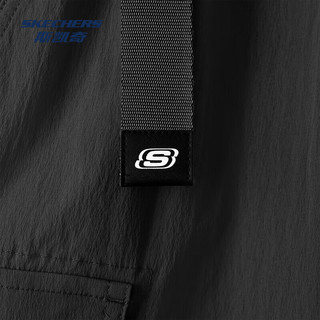 斯凯奇（Skechers）2025年春季女宽松短裤夏季新款梭织面料舒适透气休闲运动裤 碳黑/0018 M