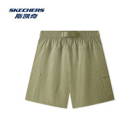 斯凯奇（Skechers）2025年春季女宽松短裤夏季梭织面料舒适透气休闲运动裤 马提尼橄榄绿/05HR M