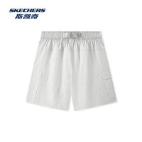 斯凯奇（Skechers）2025年春季女宽松短裤夏季梭织面料舒适透气休闲运动裤 烟灰色/00EQ M