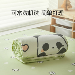 多喜爱 熊猫朵朵（绿）夏薄被 全棉可水洗机洗空调被 152*218cm