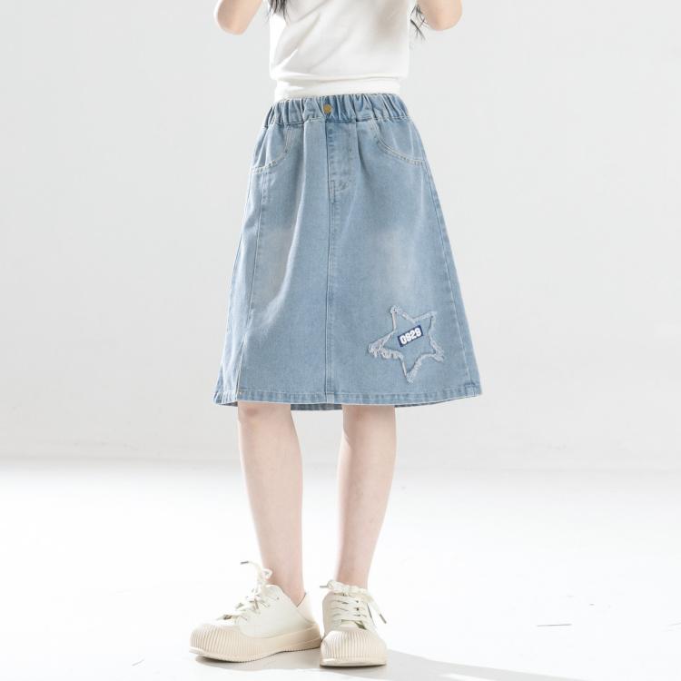 【工装牛仔短裙】女童洋气青少年春夏休闲百搭中大童半身裙潮