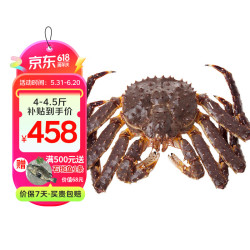 鲟食 帝王蟹特大俄罗斯鲜活冷冻 超大皇帝蟹年货礼盒大螃蟹 生冻帝王蟹 4-4.5斤/只