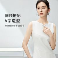 【简约黑色连衣裙】夏新时尚优雅V领直筒遮胯显瘦无袖背心裙