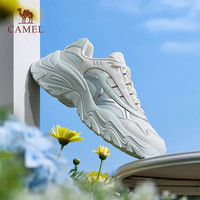 骆驼（CAMEL）云逸户外休闲鞋女鞋老爹鞋女款时尚百搭厚底增高鞋F25B397044 37 城堡灰/白银色，女