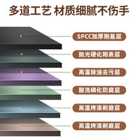 蔓斯菲尔书架置物架书柜落地货架客厅展示柜多层收纳架子钢制储物柜子靠墙 围栏升级+黄梨色5层80X30X143CM