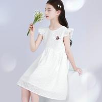 【薄款棉布裙】女童连衣裙2025夏装儿童白色裙子纯棉大童