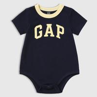 Gap婴儿2025春季款纯棉印花logo连体衣柔软儿童装包屁衣687144
