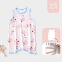 宝宝背心睡袋夏薄款防踢被纯棉婴儿睡袍小童睡裙家居服连体衣无袖